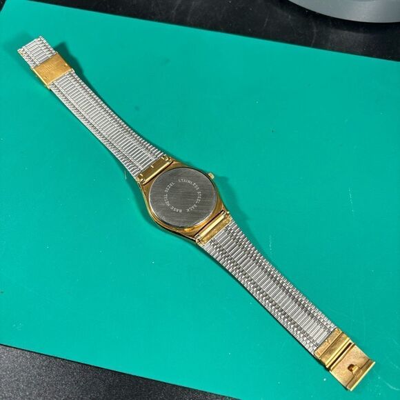 Vintage United Steel Workers Of American Watch Men Gold Tone Gold Dial Date - Picture 5 of 5